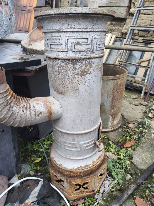 Sobă veche fontă godin fontă pe lemn