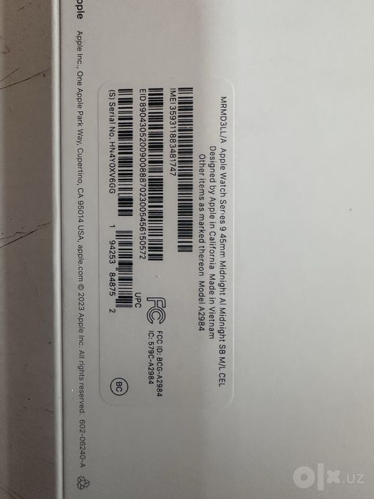 Apple Watch series 9 45 mm midnight