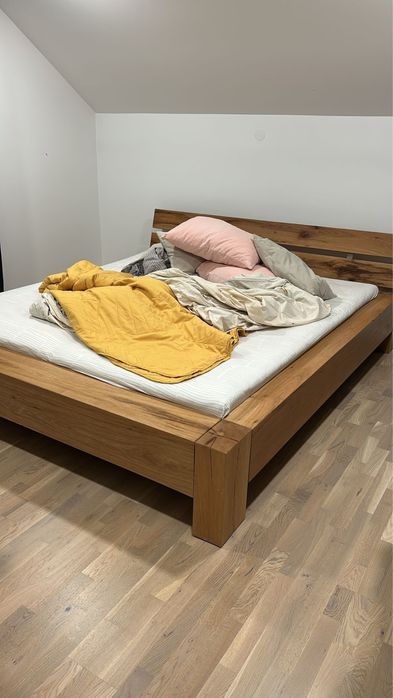 Pat 180x200 din lemn masiv de stejar