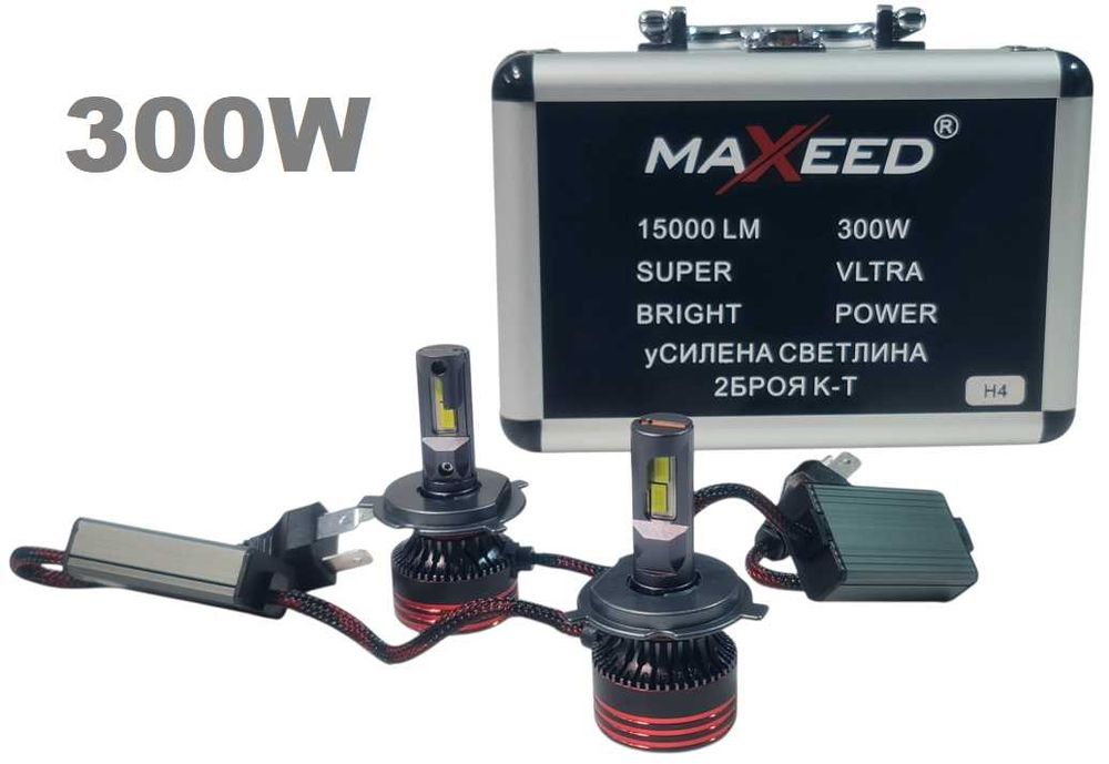 Крушки -Led- в куфарче H4-300W 2бр.к-т