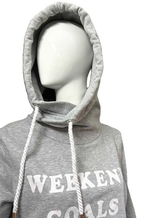 Hoodie, hanorac cu mânecă lungă, de culoare gri deschis, unisex