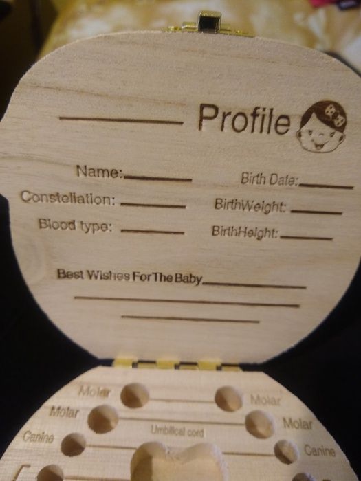 Кутия за съхранение на детски зъбки / кутия за зъби, пъпче и косичка