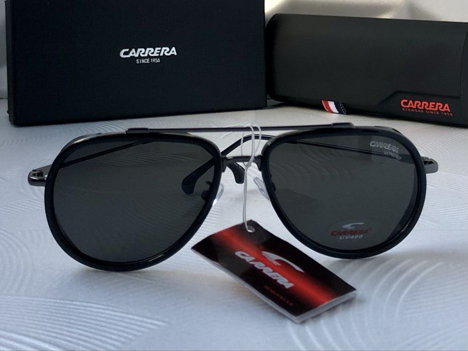 Мъжки слънчеви очила авиатор carrera 2 цвята черни мат лак