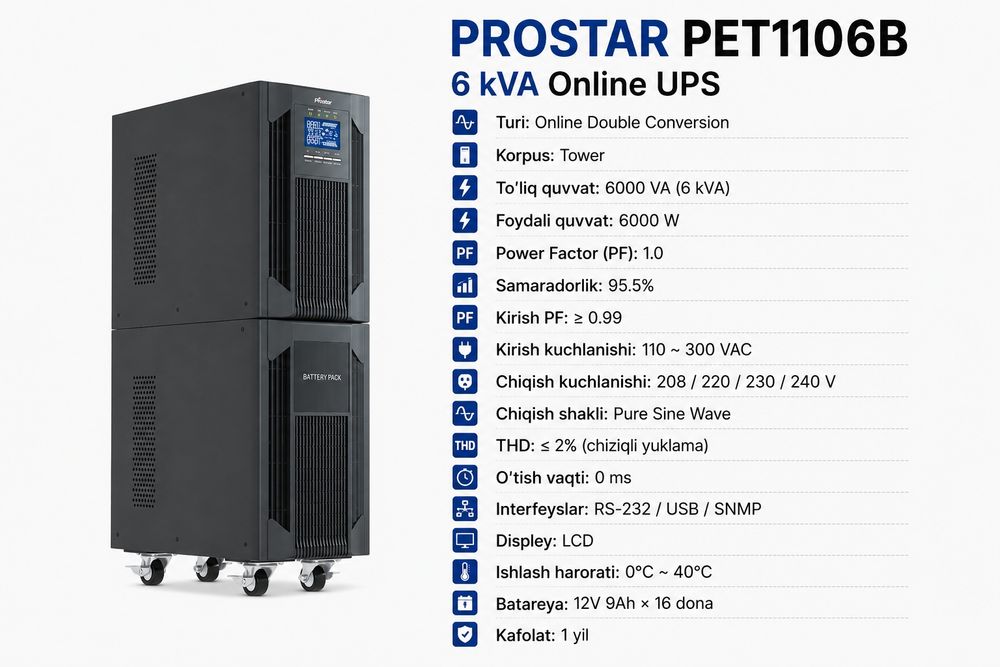 UPS ONLINE 6kv Prostar