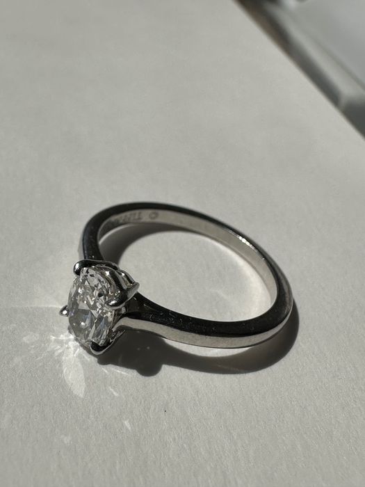 Оригинален пръстен Tiffany & Co. – платина (Pt950) с диамант 0.53 ct