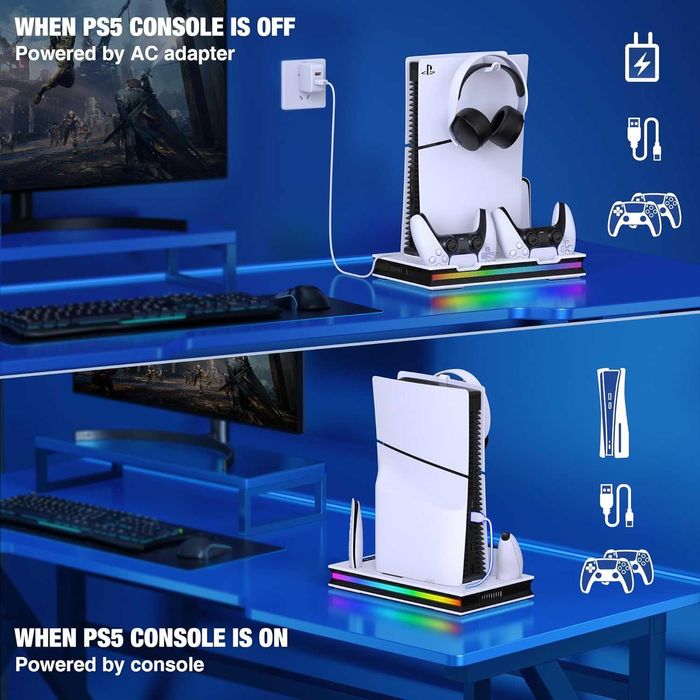 Suport PS5 cu lumină Rgb