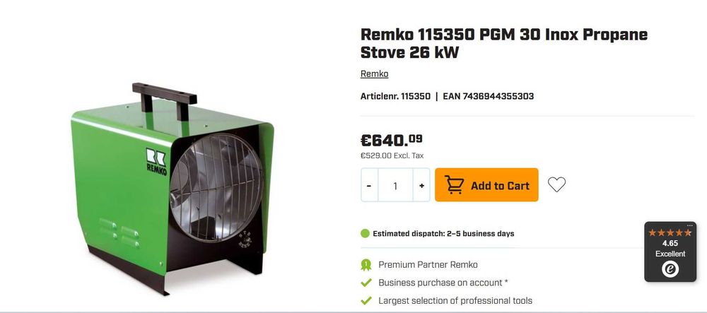 Tun de caldura Remko  10-30 kw profesional 3 buc 750 ron buc