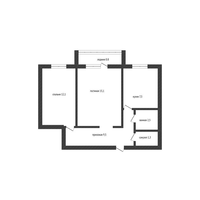 2 комн квартира в центре города