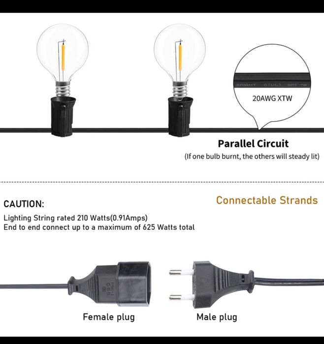 Ghirlanda LED   20m cu 48 becuri sau 15m 25 bec color