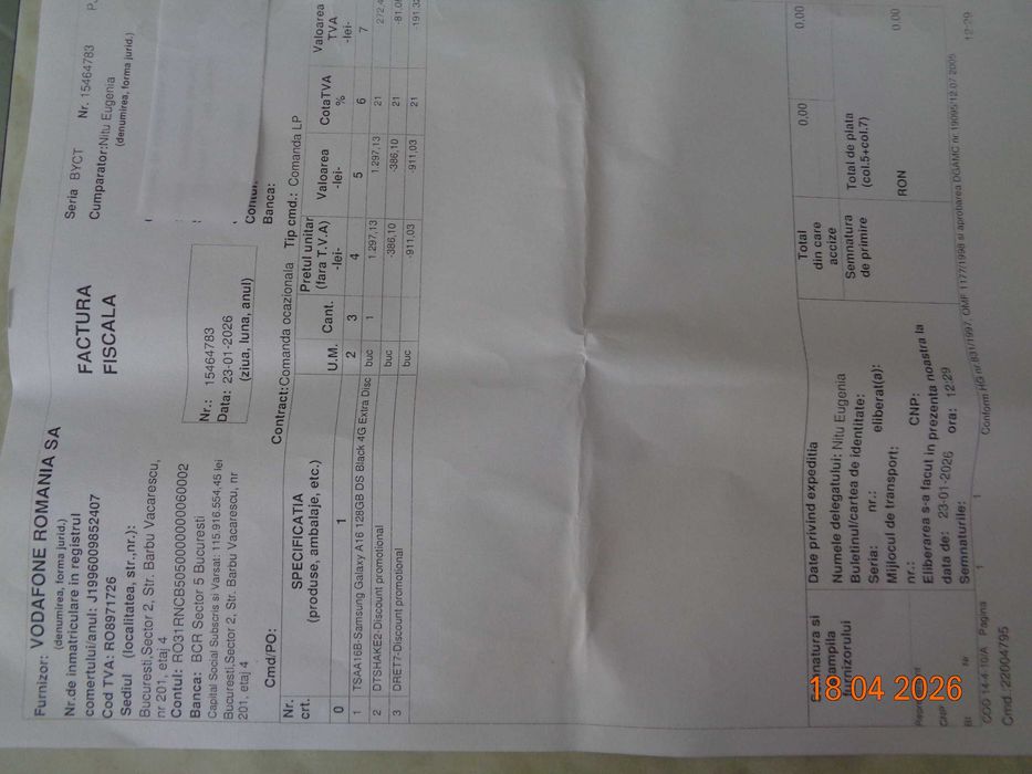 Telefon Samsung Galaxy A16, 128 GB, nou, sigilat, cu garanție