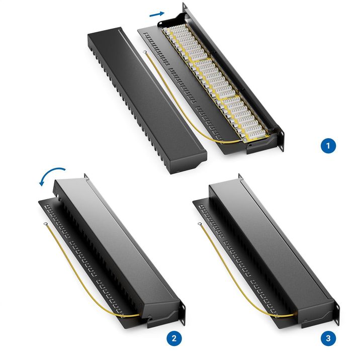 deleyCON CAT6 Patch Panel 24 porturi Desktop 19 inch Rack Mount Server