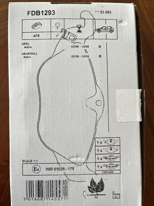 НОВИ предни накладки Ferodo за Астра Г/Astra G