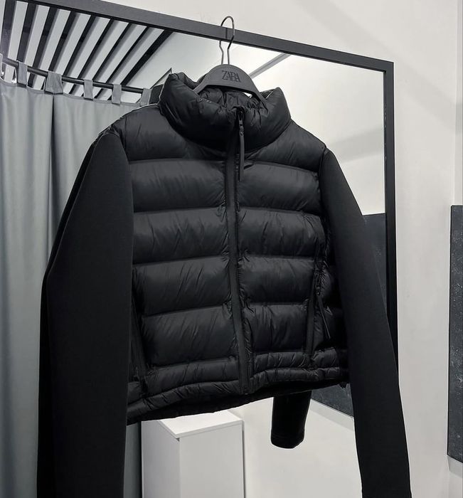 Zara яке Neoprene-sleeve puffer jacket