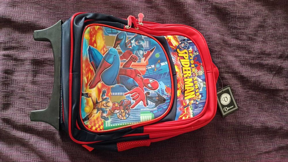 Ghiozdan/troller copii Spider-Man – NOU, ghiozdan pe roți