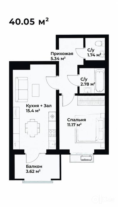 Срочно продается 2х комнатнач Assalom Boglar ор-р Ботанический сад