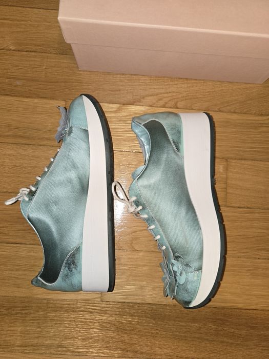 Pantofi Musette cu aplicații florale, 36-37, piele