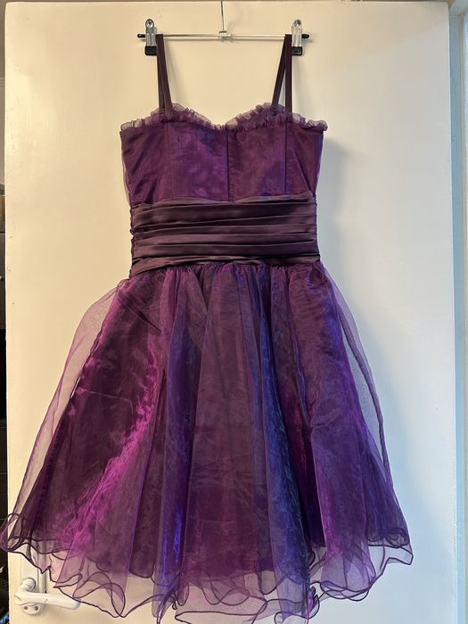 Rochie de seara XS/S, mov, lungime medie