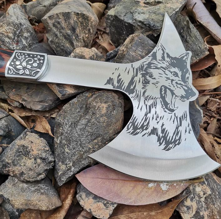 Уникална РУСКА брадва - вълк инструмент за оцеляване брадвичка с калъф