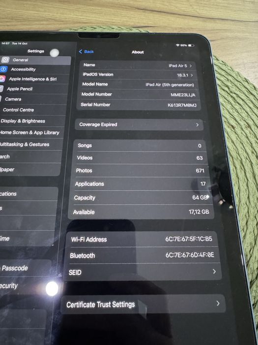 iPad Air 5 2022~ 10.9 inch ~ M1 a 5a generatie ~Ca noua