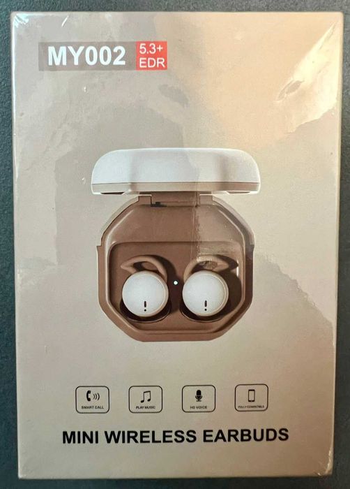 Căști Mini MY002 - Bluetooth 5.3+ EDR - Earbuds - Maro / Bej