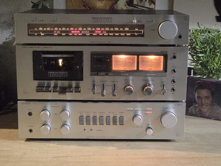 Sistem audio LUXMAN, amplificator L-114a, deck  K-5, tuner T-2 retro