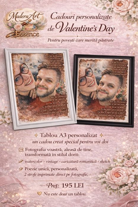 Tablou personalizat cu poezie imprimată pe tablou