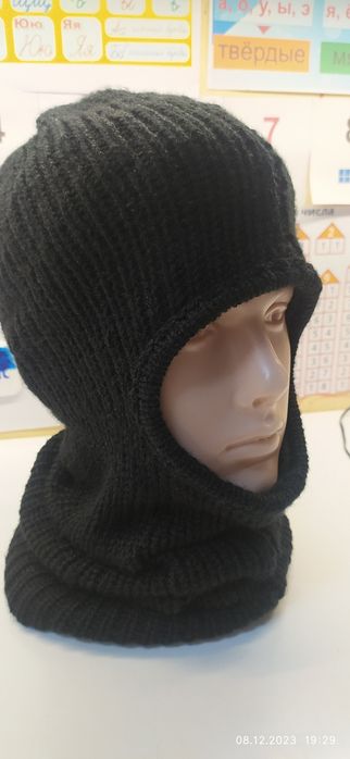 Зимний хиджаб женская шапка с длинным теплым горлышком