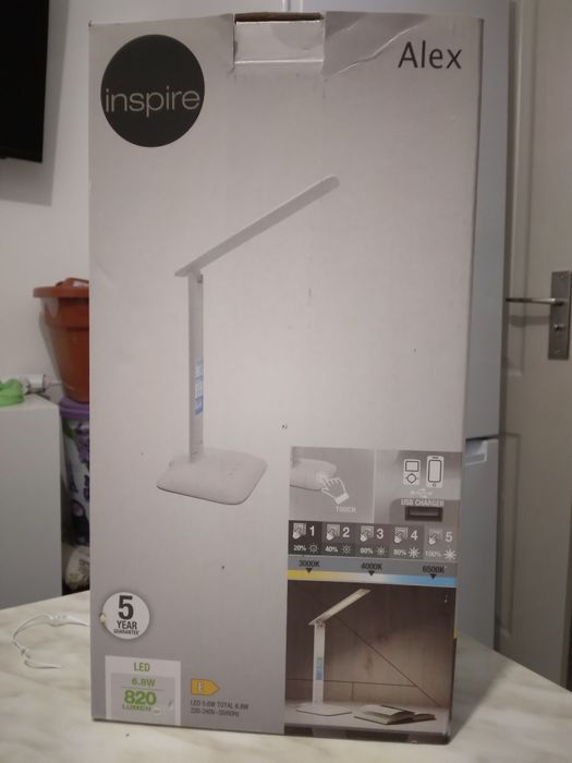 Lampa de birou 3000k/6000k, Inspire, Alex,încărcare USB