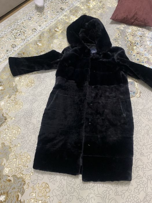 Шуба мутоновая с элементами норки