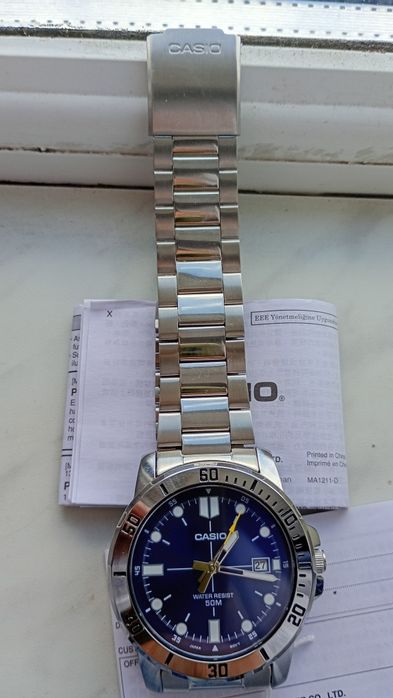 Ceas Casio MTP-VD01D- 2E, modul 5058, albastru, nou, nepurtat, garanție, acte