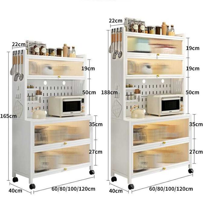 Кухонный шкаф | Металл | Oshxona metall shkafi shaffof eshiklar bilan