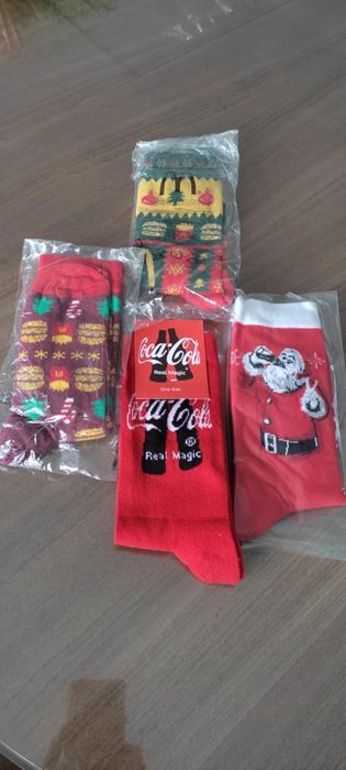 Чорапи " Кока-кола"* Чорапи " Дядо Коледа"* Нови* за Подарък за Коледа
