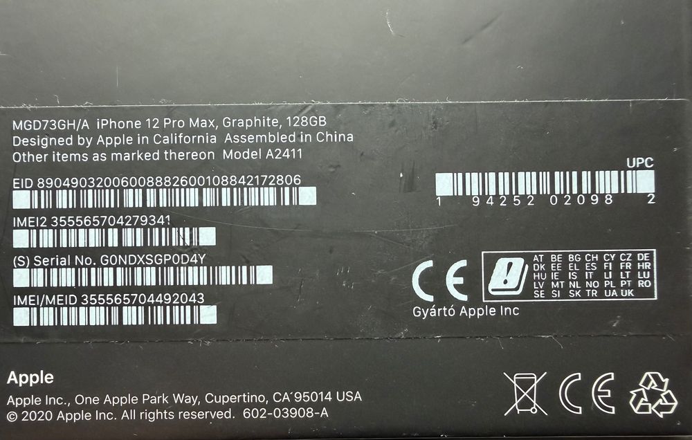 iPhone 12 Pro Max 128GB - Graphite | КАТО НОВ | Пълна окомплектовка