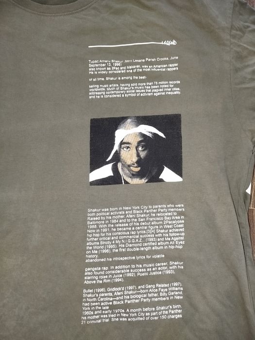 Tricou cu Tupac GANGS kaki maro