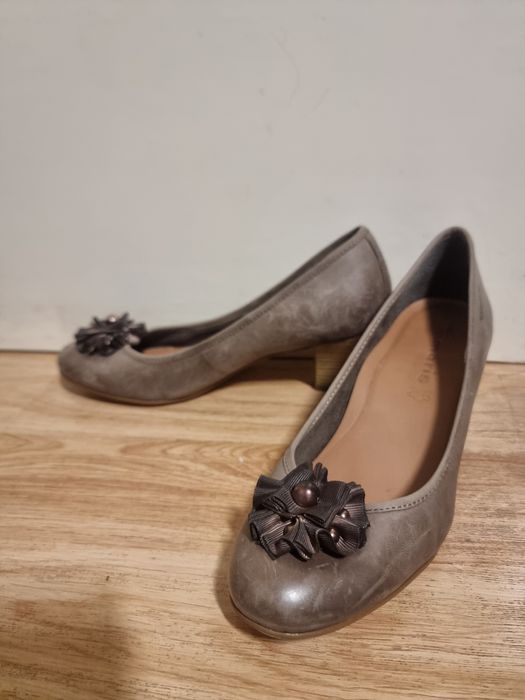 Кафеви токчета, естествена кожа Tamaris 40 номер