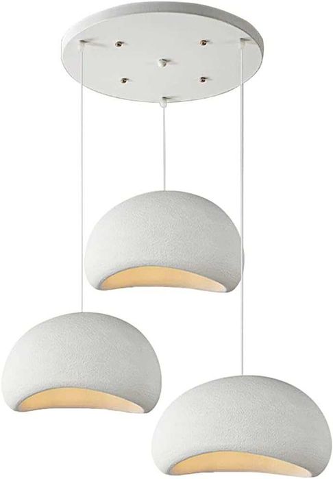 Бял модерен полилей висяща облак 3 каменен скандинавски  Wabi-sabi