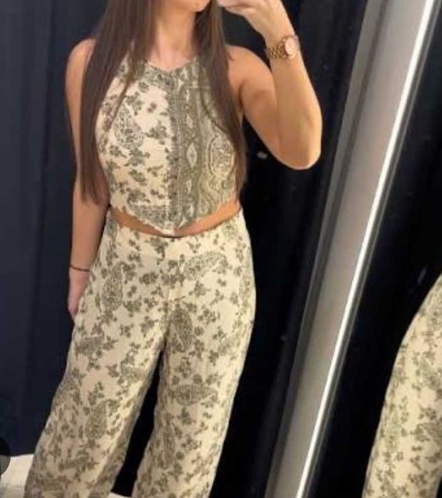 Комплект панталон и къс топ ZARA