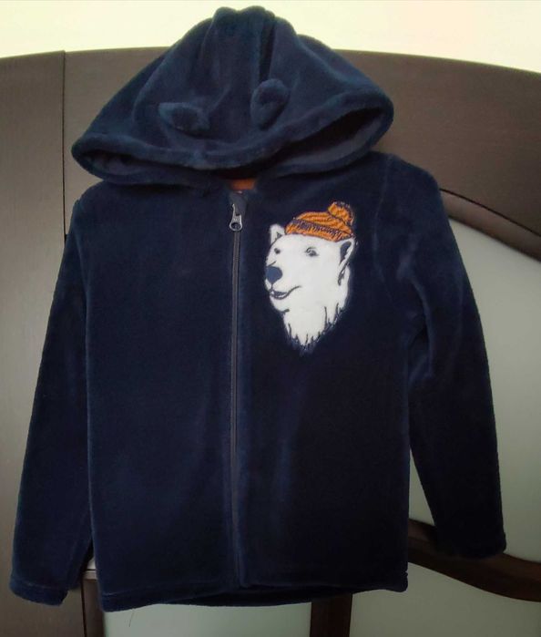 Pantaloni captusiti cu bumbac si jacheta pufoasa lupilu marime 110-116