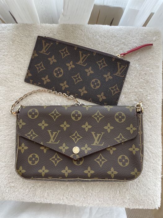Geanta Louis Vuitton Felicie Pochette Monogram cu lant si insertie zip