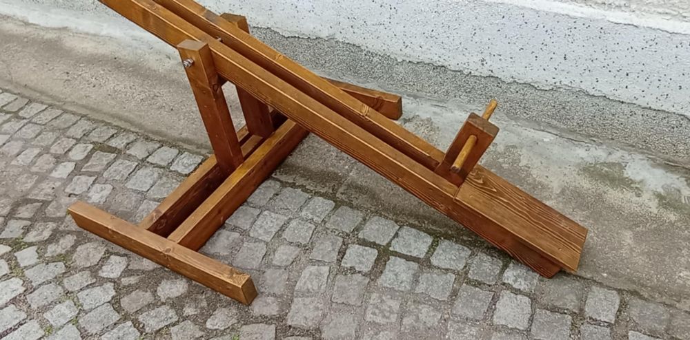 Детска дървена балансираща люлка везна тип конче за двор градина