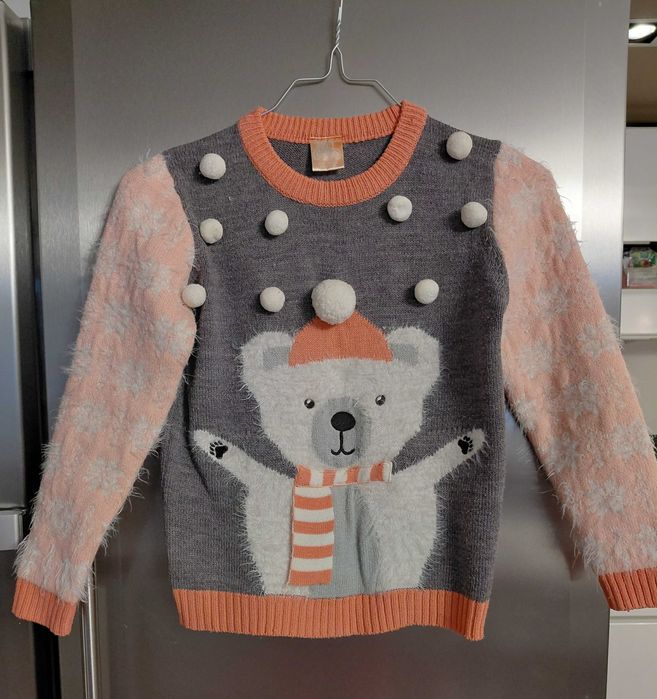 Коледен детски пуловер за момиче