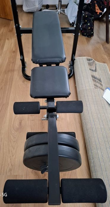 Set banca reglabila piept cu suport pentru haltere l