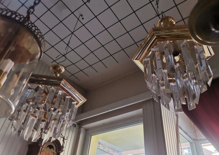 Set de 2 elegante lampi in stilul Art-Deco cu elemente din cristal și