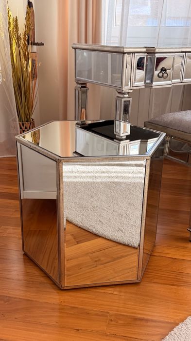 Set consola din oglinda cu băncuță si piedestal