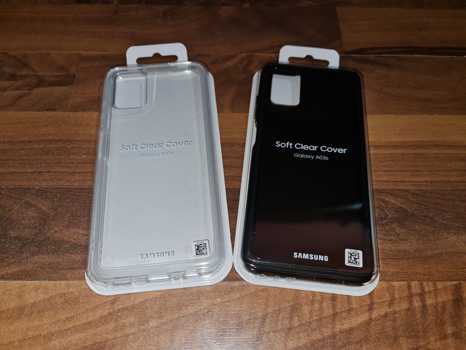 Husa silicon originala Samsung Soft Clear Cover Galaxy A03s set 2 buc