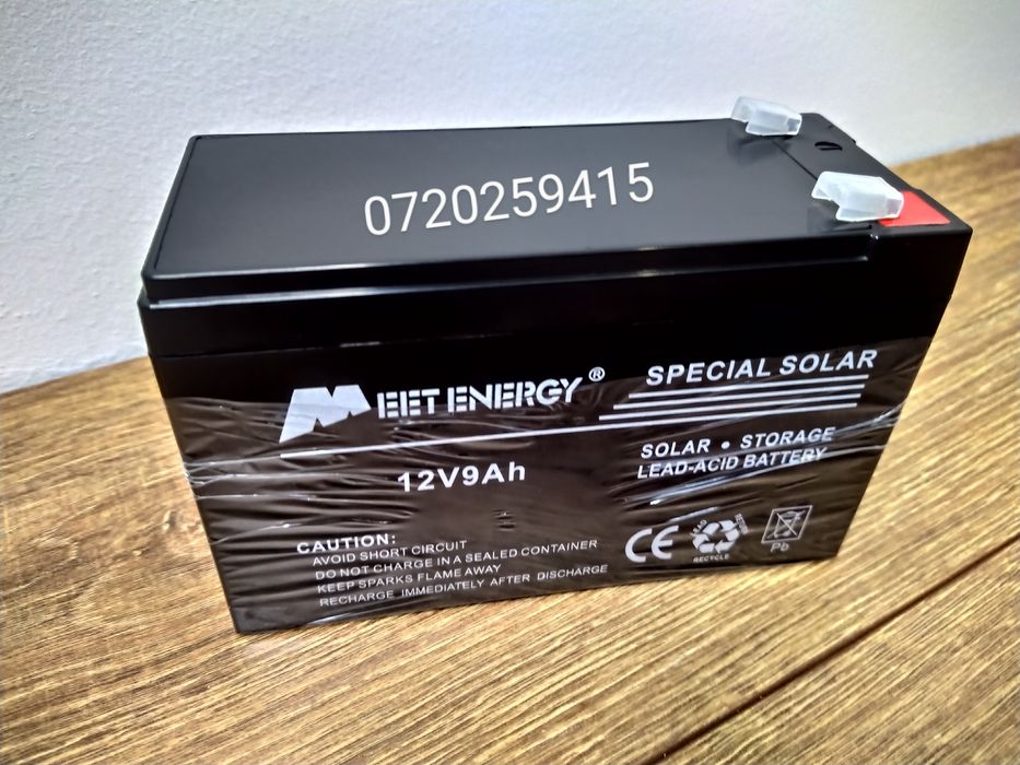 Acumulator Pentru Panou Solar, Camping, Pescuit, Meet Energy 12V 9Ah