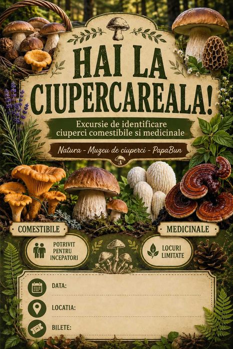 Ciupercareala La Padure - Identificarea ciupercilor comestibile si medicinale