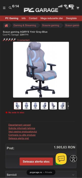 Birou Reglabil electric si scaun Aquiris