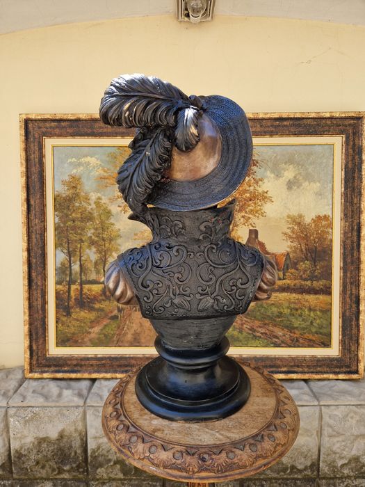 Топ - Уникална антикварна френска бронзова фигура статуетка скулптура