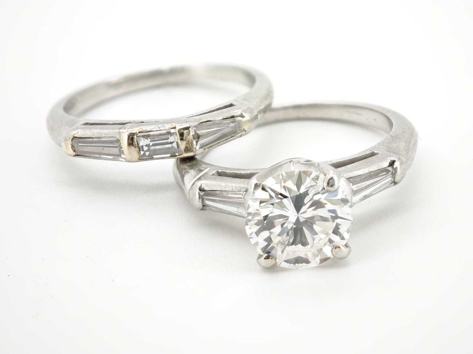 Inel aur platina cu diamante naturale 2ct si certificat gemologic